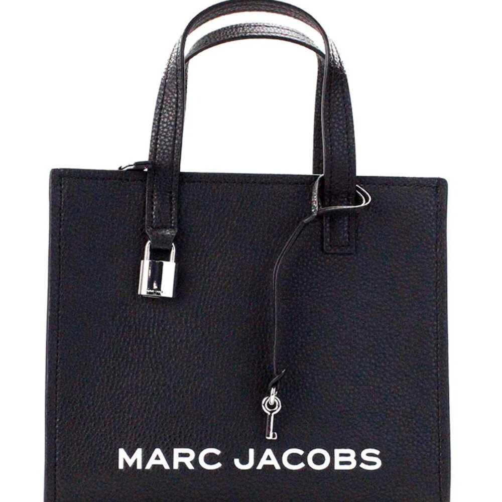 NWT ✅ Marc Jacobs Mini Grind Leather Tote Bag BLACK  ✨ NWT